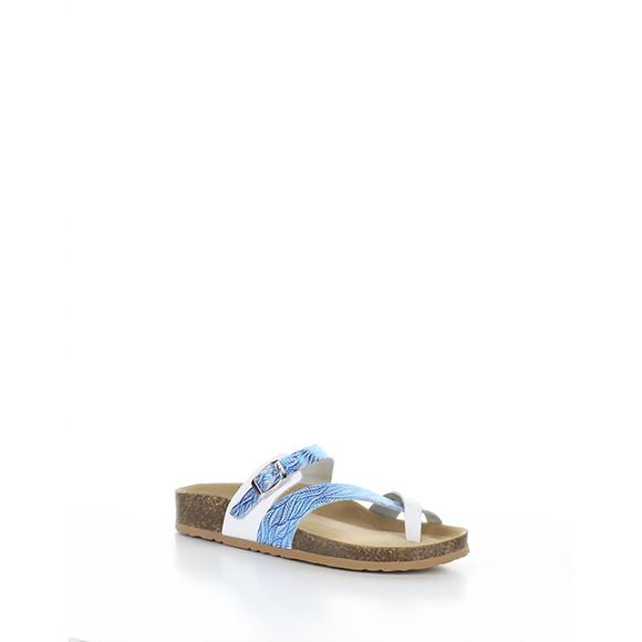 NEW BOS. & CO. women's parr sandal in blue white - Picture 1 of 4